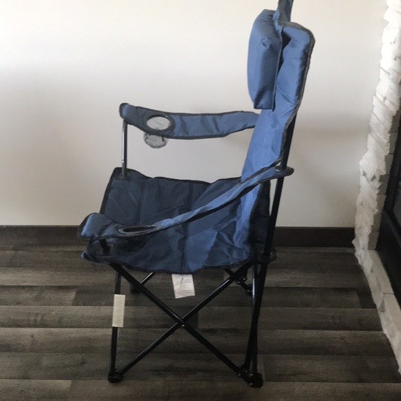 Everyday Essentials Navy Blue Outdoor High Back Chair with Cushioned Headrest - Picture 5 of 11